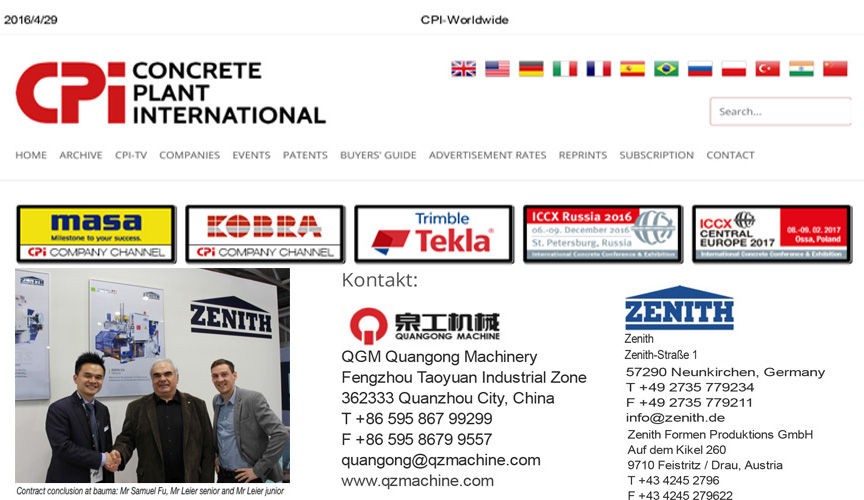 QGM Quangong Machinery го презема Zenith Formen Production GmbH, Freistritz, Австрија